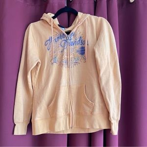 Yellow Women’s Harley Davidson Hooded Sweatshirt